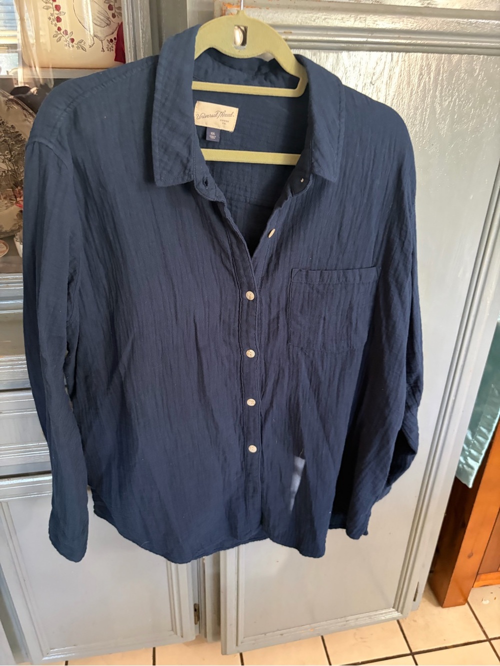 Universal Thread Navy Blue Lightweight Button-Down Shirt